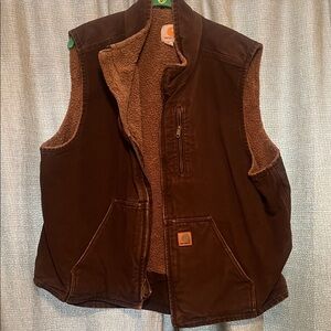 Carhartt Men's Dark Brown Sherpa-Lined Vest